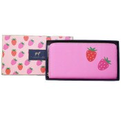 Wholesale - *OUTSIDE OF CA* LRG STRAWBERRY PRINT ZIPPER WALLET IN GIFT BOX, UPC: 4890808256763